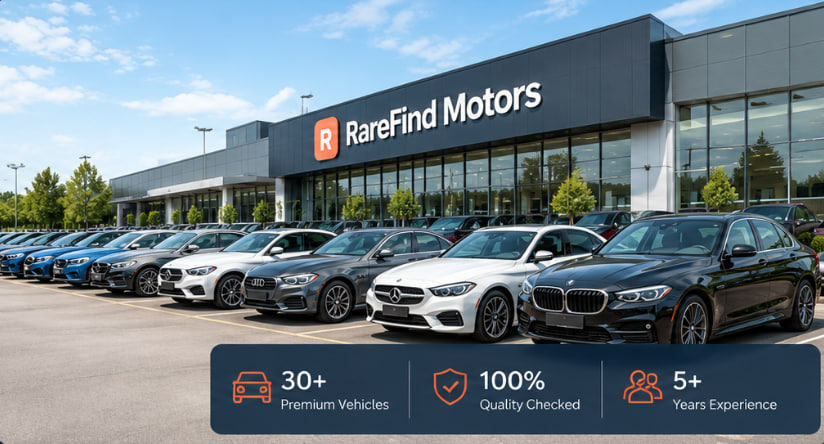 RareFind Motors company facilities and showroom